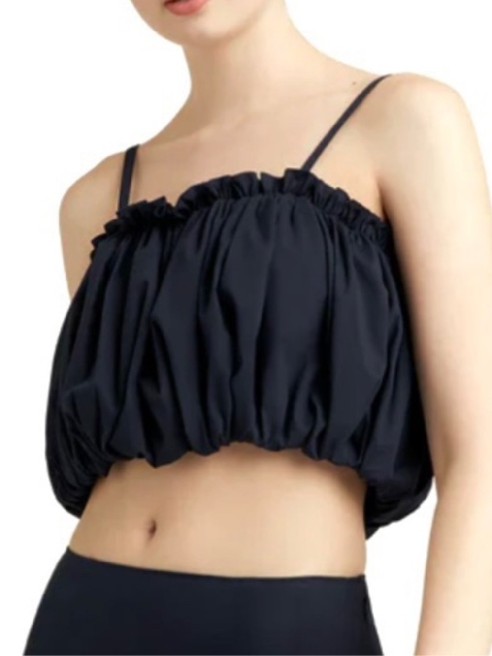 CINQ A SEPT NAVY CROP TOP